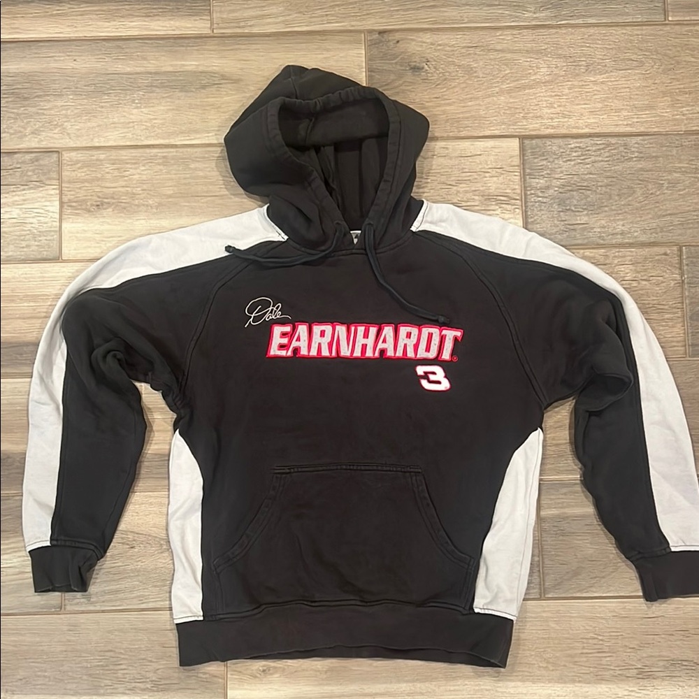 Nascar Black and Gray Racing Hoodie Sweatshirt